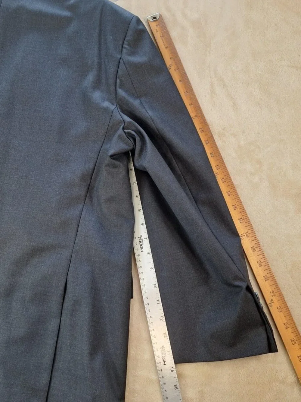 Southwick Suit Mens 52R 46W Gray Wool Double Vent 2 Button 2 Piece Formal USA